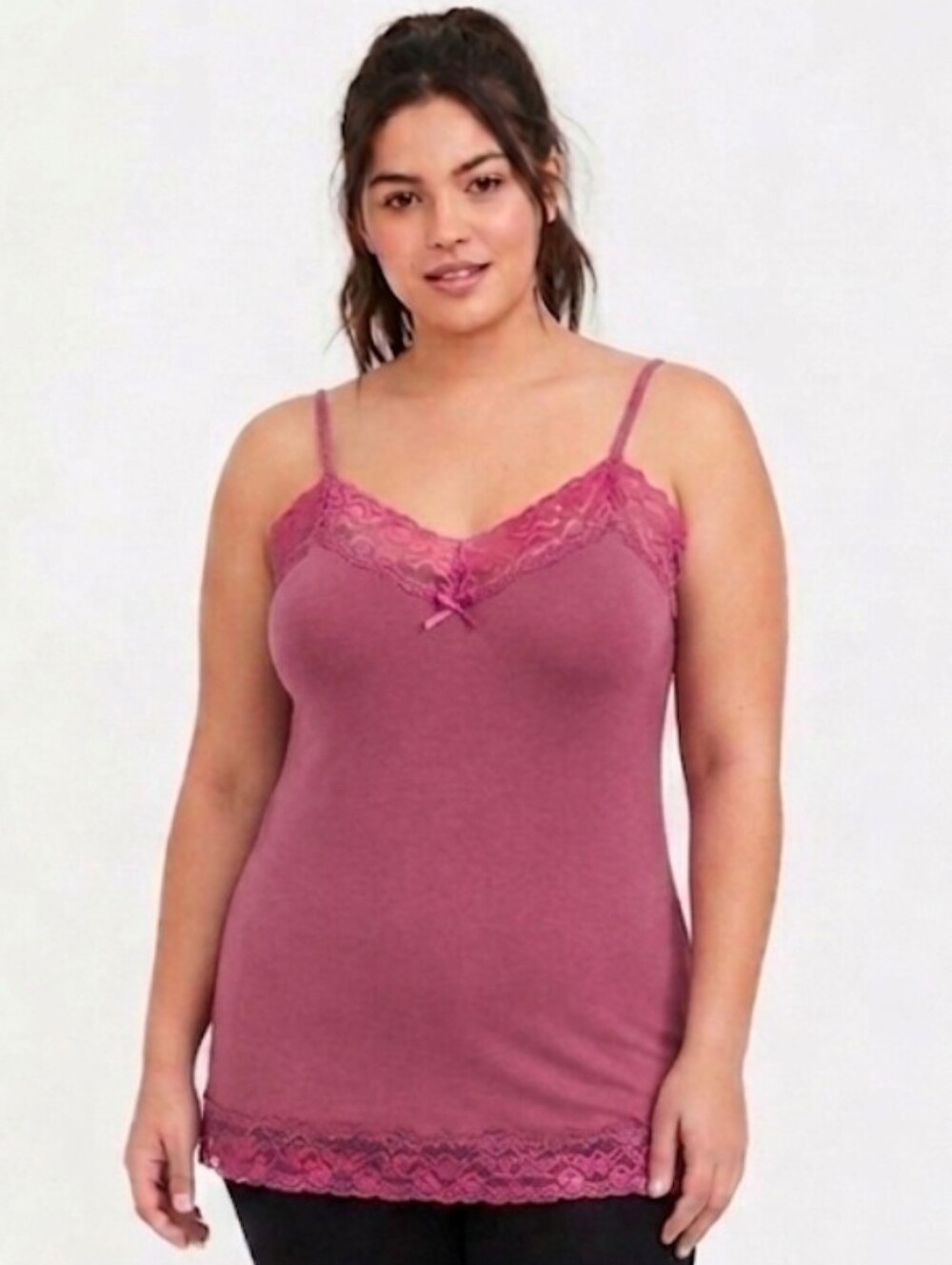 Y2K Torrid Lace Trim Cami Tank Top In Pink Size 2